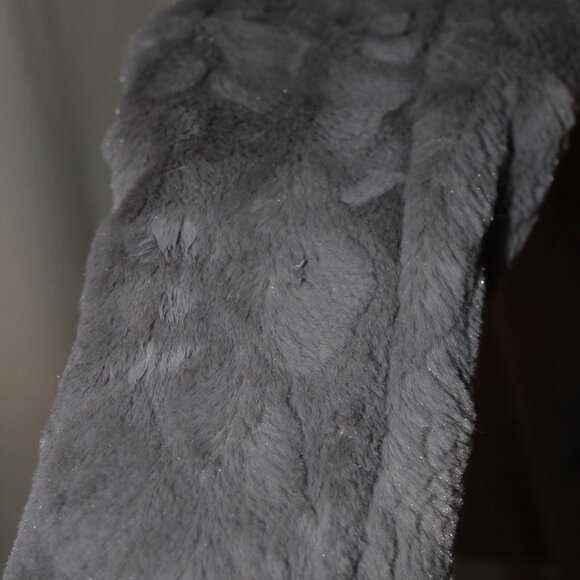 BIG SALE CARLOS FALCHI CHI Reversible Luxury Gray Faux Fur Suede Feel M Medium - Picture 9 of 16